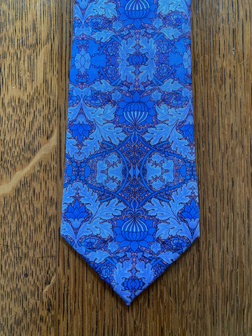 Fox and Chave William Morris St James Blue Silk Tie