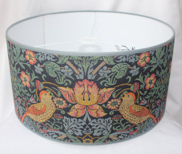 William Morris Birds Tapestry Fabric Lampshade 30 cm diameter