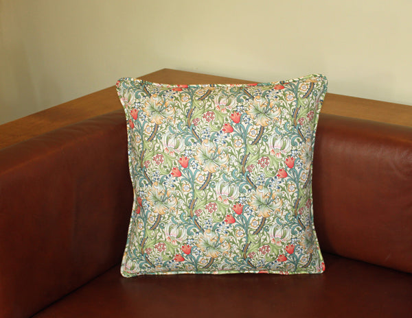 William Morris Golden Lily Piped Edge Cushion
