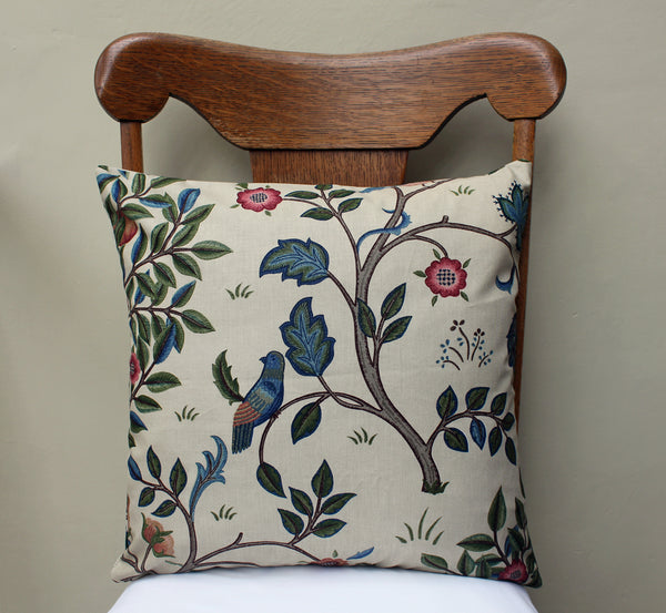 May Morris Kelmscott Tree Cushion: Morris & Co fabric