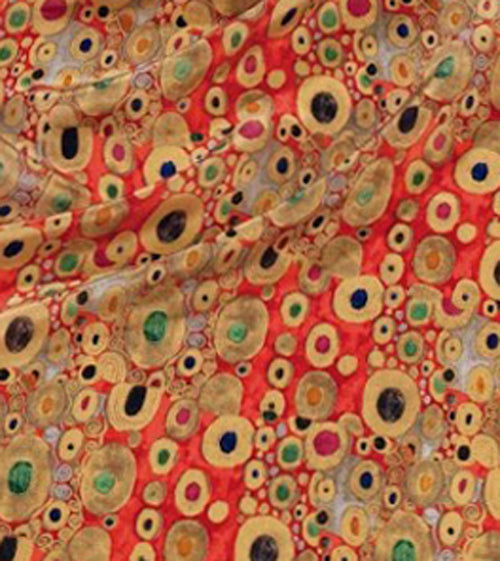 Fox & Chave Gustav Klimt Red Silk Scarf