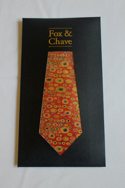 Fox & Chave Gustav Klimt Red Silk Tie
