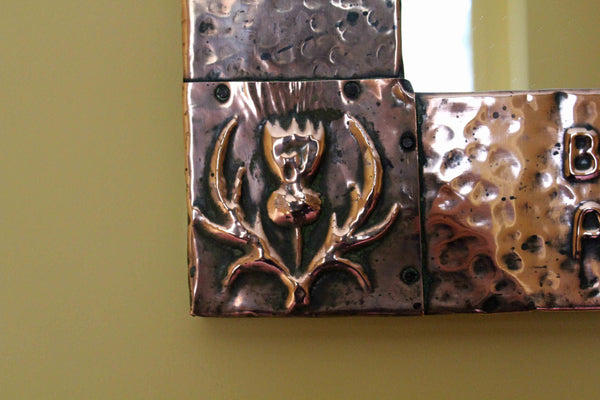 Hammered Copper Arts & Crafts Mirror