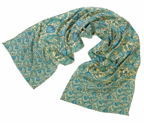<p>Beautiful and stylish silk scarf in the Anemone design by John Henry Dearle for Morris & Co.</p>