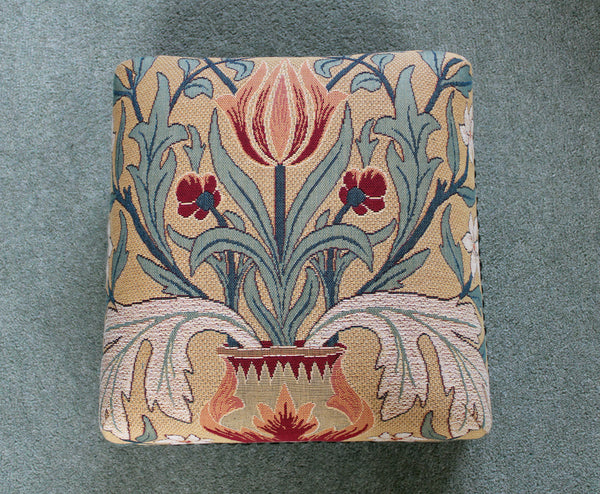 William Morris Flowerpot Tapestry Footstool