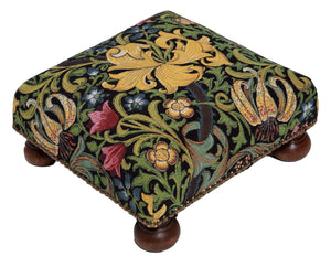 Handmade Golden Lily tapestry footstool
