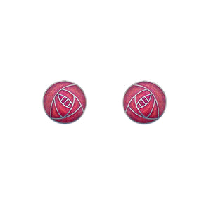 Mackintosh Rose stud earrings with hypoallergenic posts.