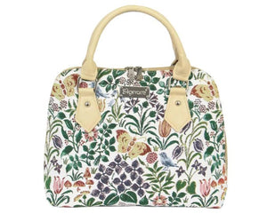 Tapestry handbag featuring the My Garden design by CFA Voysey