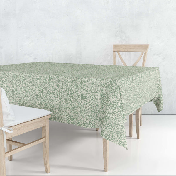 William Morris Acorn Green Cotton Tablecloth 132 cm x 228 cm