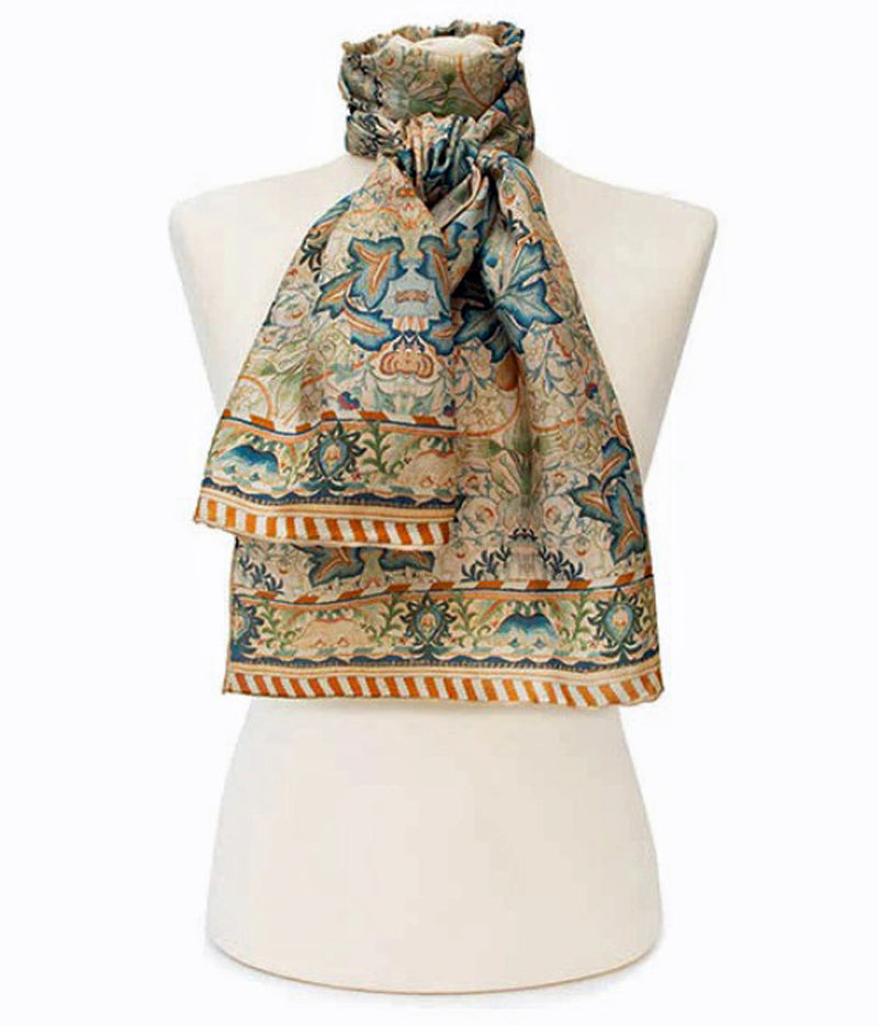 Fox & Chave Monet Tulips Chiffon Scarf: fine art in a stunning pure Fox & Chave Monet Tulips Chiffon Scarf: fine art in a stunning pure