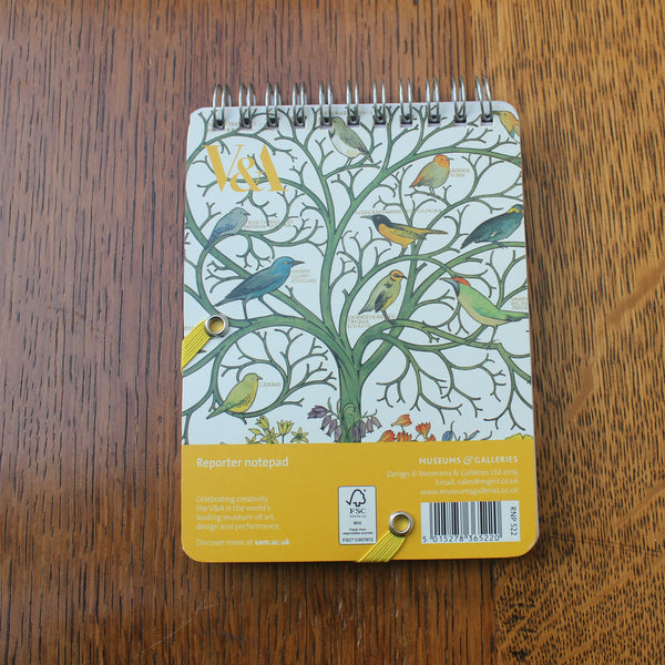 V & A Voysey Birds of Many Climes Reporter Notepad