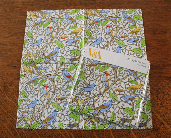 V & A Museum Voysey Birds 20 Paper Napkins 3 Ply