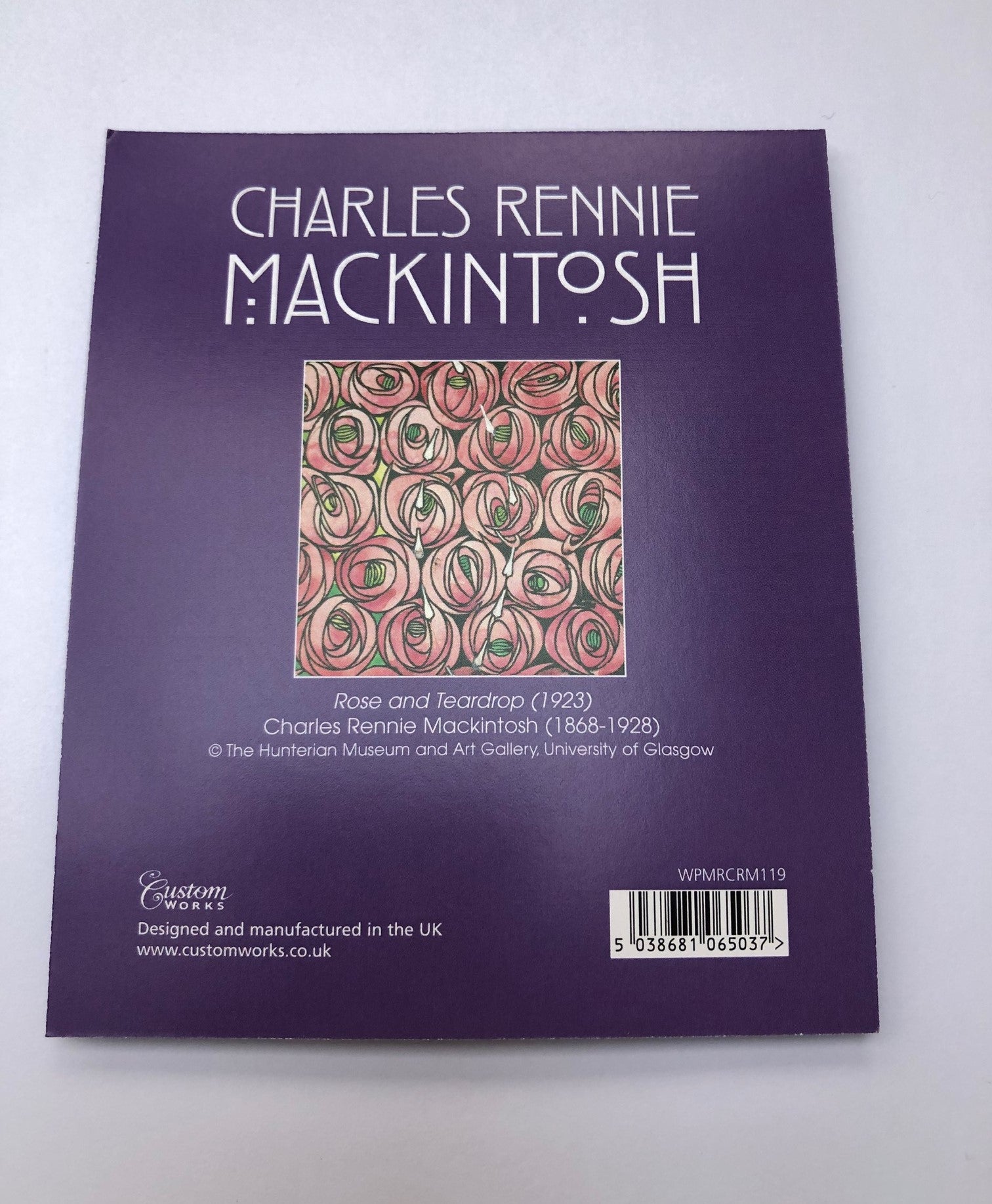 Really Nice Taschenspiegel Rennie Mackintosh – Zwei Rosen Design, Emailliertes Zinn