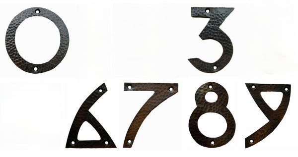Arts & Crafts Style Copper House Number 9