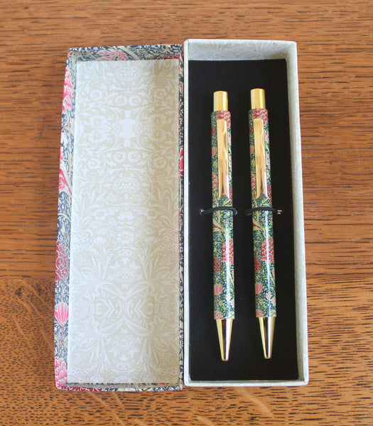 William Morris Cray Writing Gift Set: 12 Notecards, 2 Pens, Stationery Set