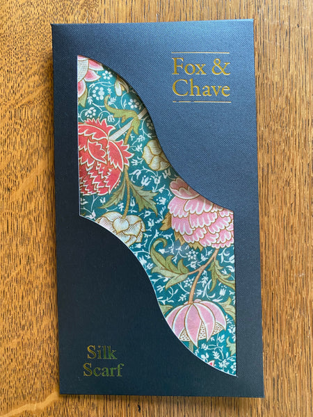Fox & Chave William Morris Cray Habotai Silk Scarf