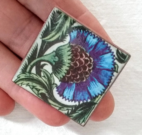 Stockwell Ceramics William De Morgan Tile Brooch
