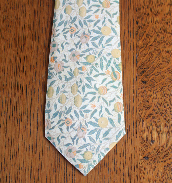 Fox and Chave William Morris Cream Fruit Silk Tie