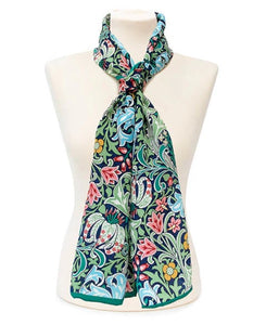 Fox & Chave William Morris Golden Lily Green Silk Scarf
