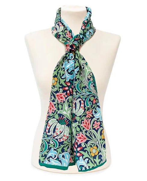 Fox & Chave William Morris Golden Lily Green Silk Scarf