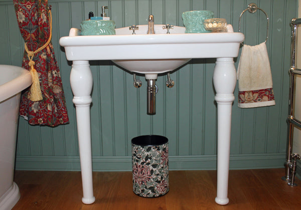 Hines of Oxford May Morris Honeysuckle Green Tapestry Waste Bin