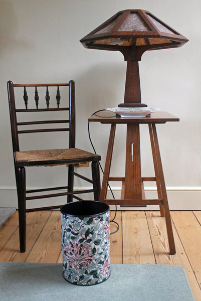 Hines of Oxford May Morris Honeysuckle Green Tapestry Waste Bin