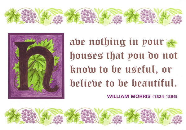 William Morris Quote Tapestry Cushion 15" x 19"
