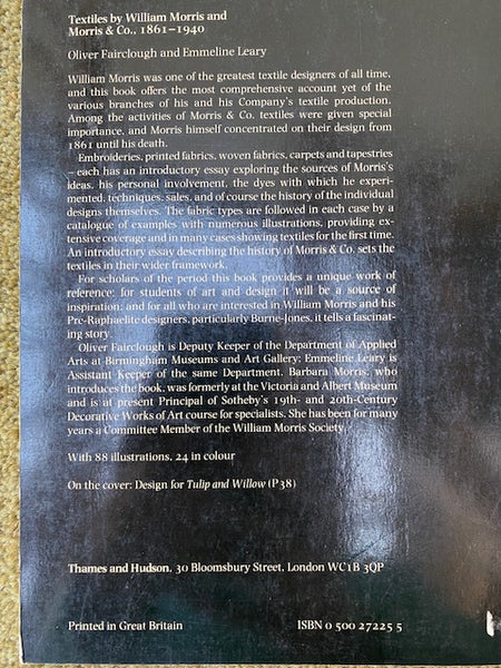 Textiles by William Morris and Morris & Co. 1861-1940 book by Oliver Fairclough and Emmeline Leary