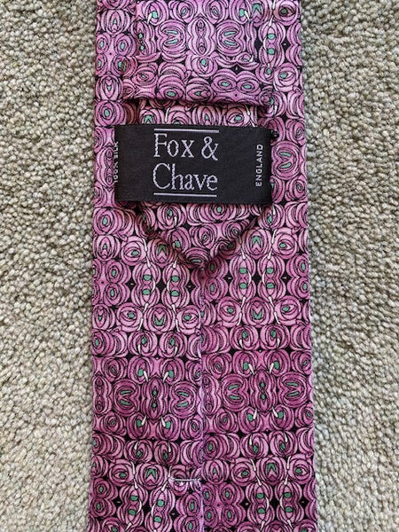 Fox & Chave Mackintosh Rose and Teardrop Silk Tie