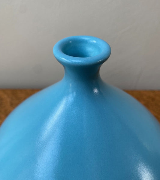 Teco Pottery Kiss Vase in Aqua