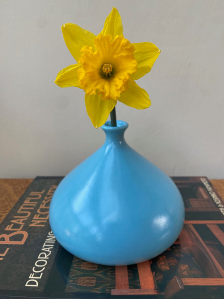 Teco Pottery Kiss Vase in Aqua