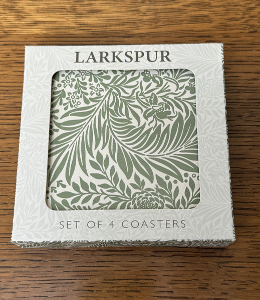 Set of 4 William Morris Larkspur Coasters