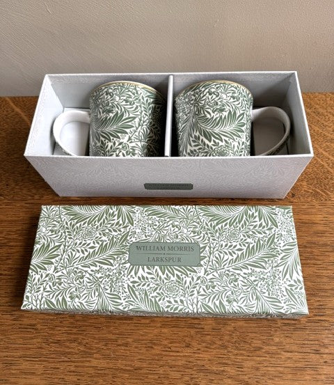 William Morris Larkspur Fine China Mugs