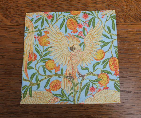 V & A Museum Cockatoo & Pomegranate 20 Paper Napkins 3 Ply