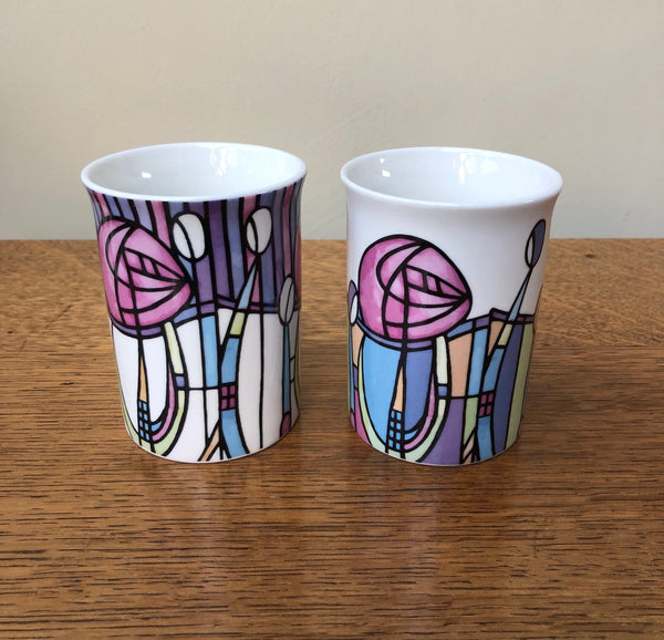 Set of 2 Charles Rennie Mackintosh Fine China Mugs