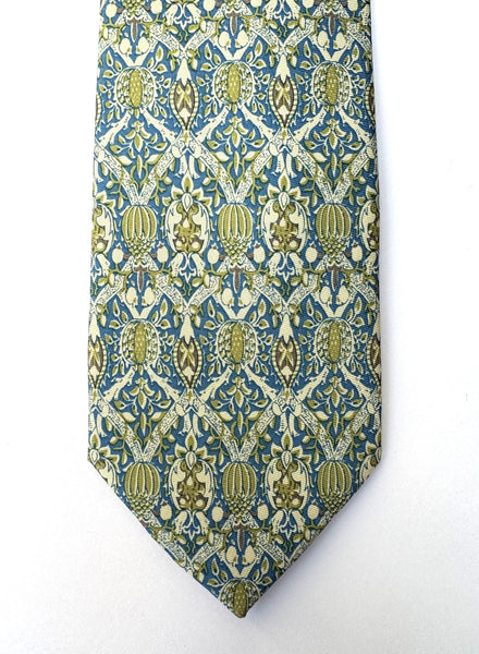 Fox & Chave William Morris Broche Blue Silk Tie