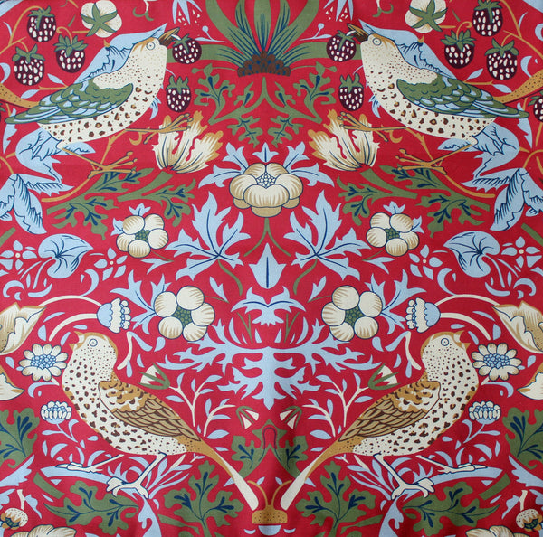 William Morris Strawberry Thief Major Red Lined Curtains 190 cm x 228 cm