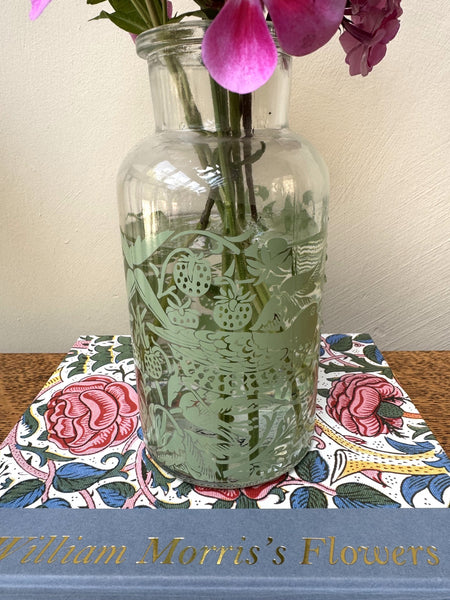 William Morris Strawberry Thief Glass Vase