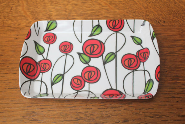 Charles Rennie Mackintosh Rose Small Melamine Tray
