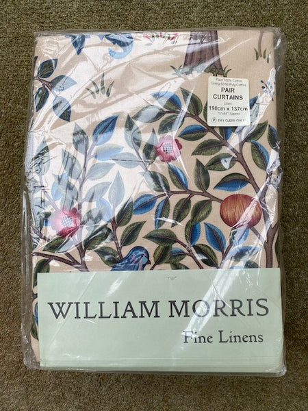 Pair of Kelmscott Tree Lined Curtains 190 cm x 183 cm - Morris & Co. fabric