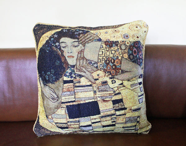 Signare Klimt Gold Kiss Filled Cushion 45 cm