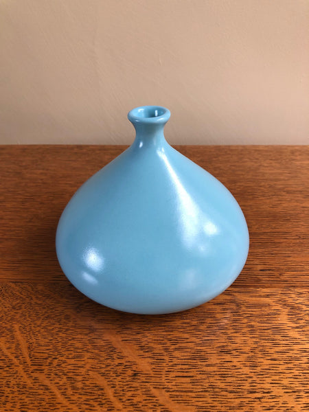 Teco Pottery Kiss Vase in Aqua