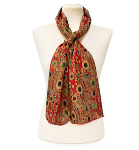 Fox & Chave Gustav Klimt Red Silk Scarf