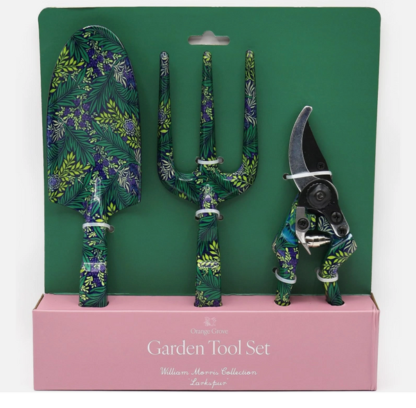 William Morris Larkspur Garden Fork, Trowel & Secateurs Set
