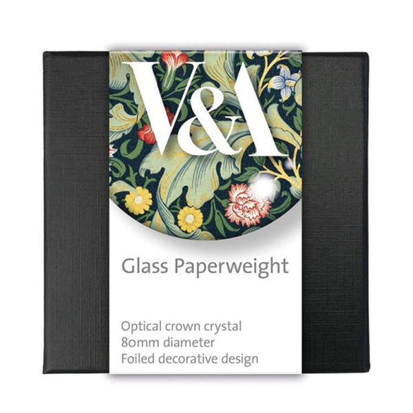 V & A Leicester Crystal Paperweight in Gift Box
