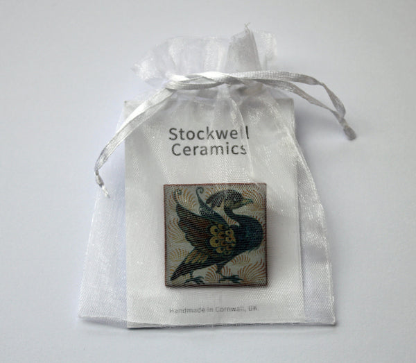 Stockwell Ceramics William De Morgan Fantastic Beast Brooch