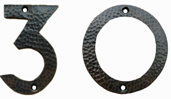 Arts & Crafts Style Copper House Number 0