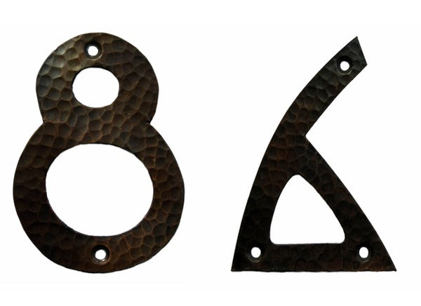 Arts & Crafts Style Copper House Number 8
