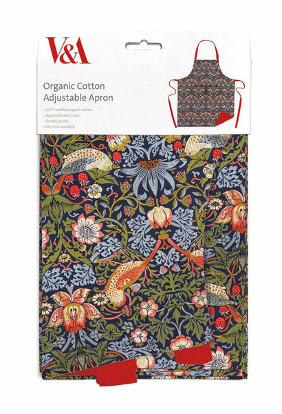 V & A Museum Strawberry Thief Organic Cotton Adjustable Apron