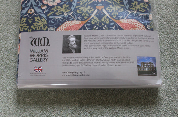 William Morris Strawberry Thief Navy Cotton Tablecloth 132 cm x 178 cm